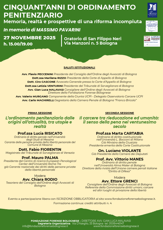 Cinquant'anni di ordinamento penitenziario. Memoria, realtà e prospettive di una riforma incompiuta. In memoria di Massimo Paravini.